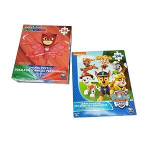 Lot of 2 Nickelodeon Shaped Puzzles – Paw Patrol & PJ Masks 48-Piece Bundle